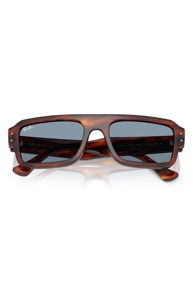 Ray-Ban 56mm Rectangular Sunglasses, Alternate, color, Striped Havana