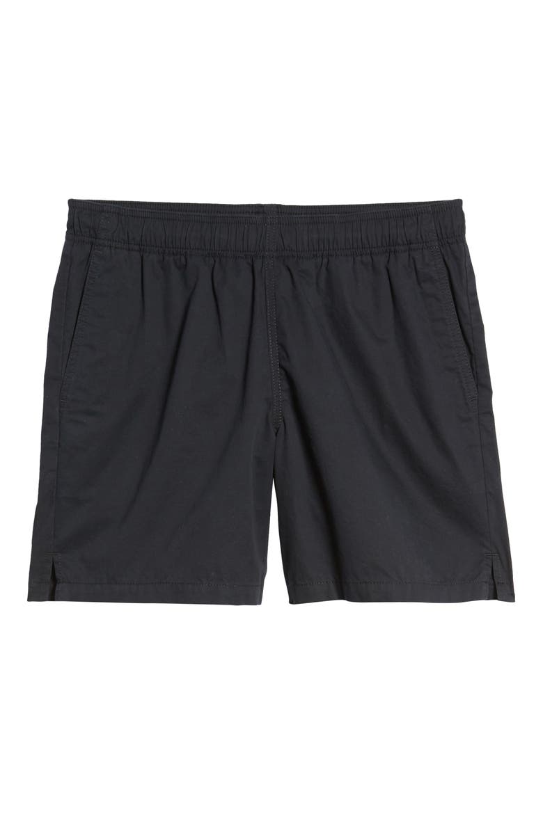 Elastic Waist Shorts, Alternate, color, BLACK ROCK