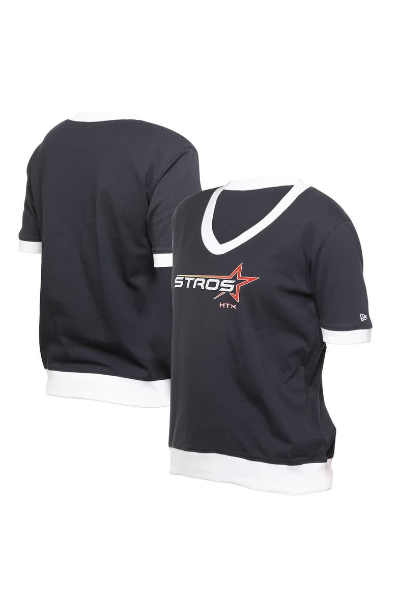 New Era Women's New Era  Navy Houston Astros 2025 City Connect Rhinestone V-Neck T-Shirt, Main, color, 