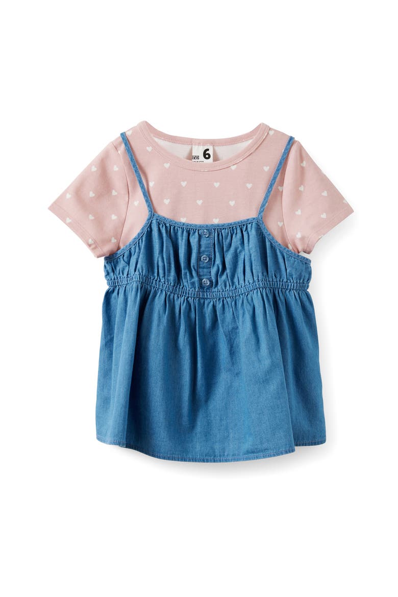 Kid's Bella Two Piece Top, Main, color, Zephyr Hearts Light Wash