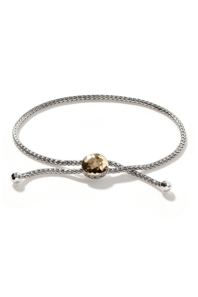Palu Sterling Silver & 18K Gold Adjustable Slide Bracelet, Main, color, SILVER/ GOLD