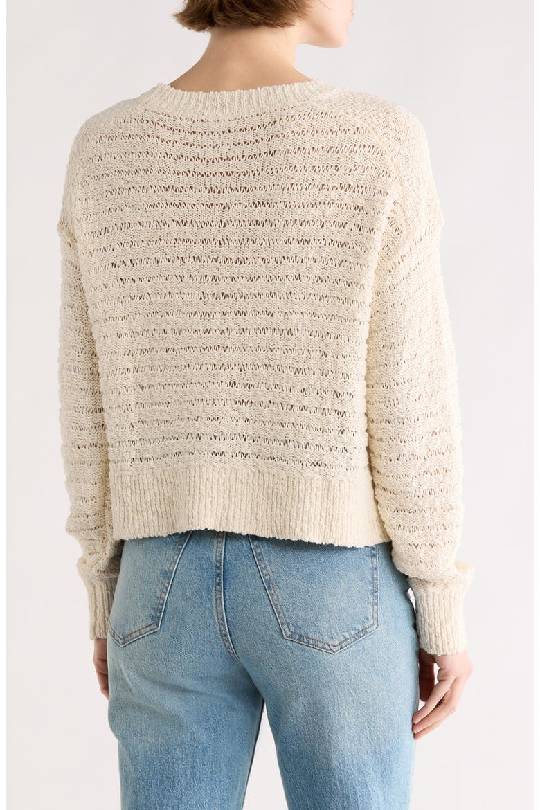 Open Stitch Cotton Sweater, Alternate, color, IVORY DOVE
