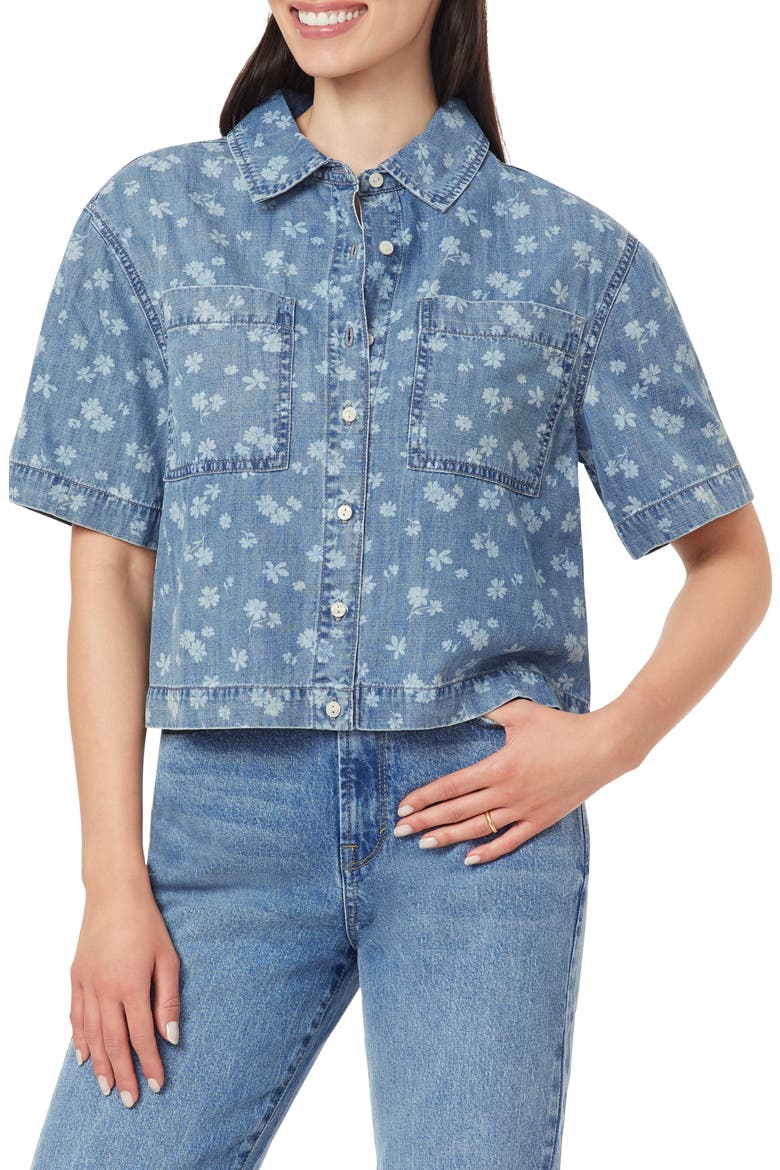 Embroidered Camp Shirt, Main, color, MORGAN