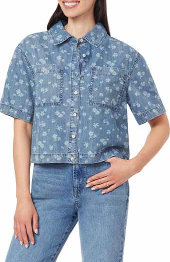 Kensie Embroidered Camp Shirt