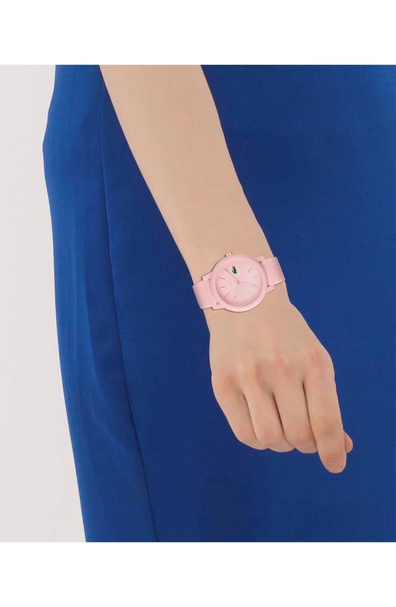 Lacoste 12.12 Silicone Strap Watch, 36mm, Alternate, color, Pink