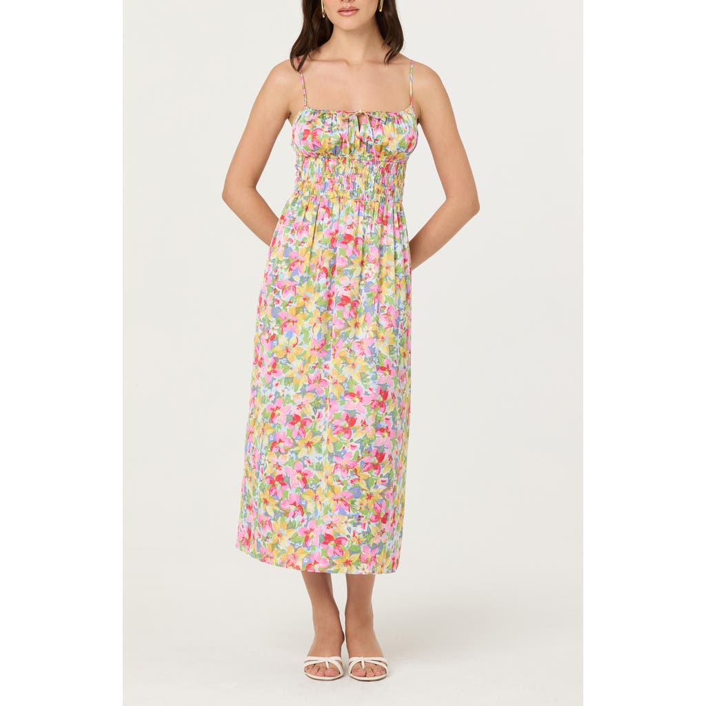 Astr The Label Smocked Maxi Dress In Multi