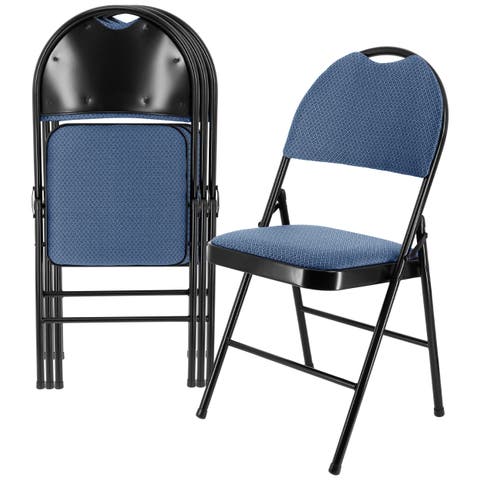 4 Piece Metal Folding Chair with Padded Seats