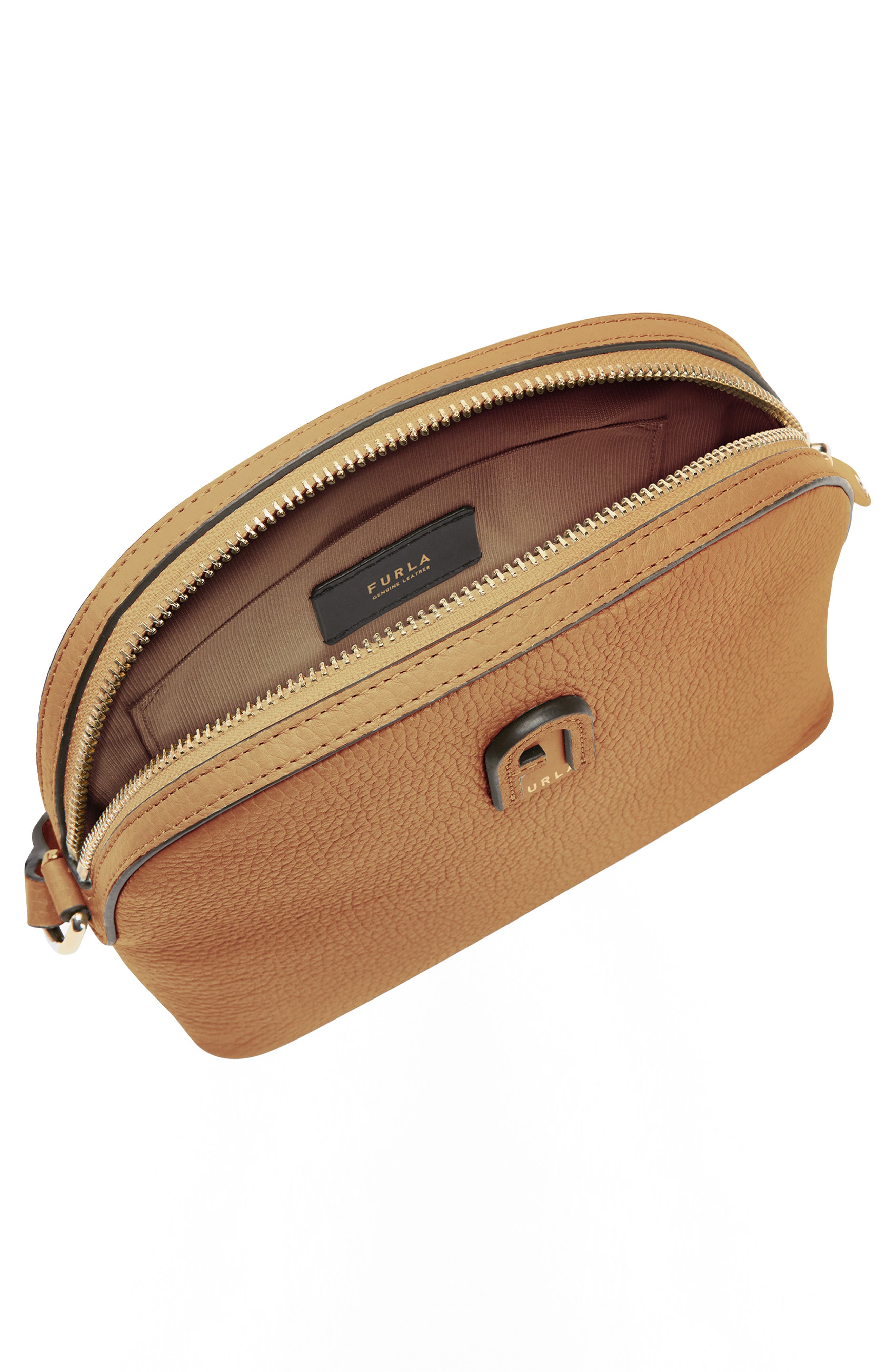 Athena Leather Crossbody Bag, Alternate, color, CARAMELLO F