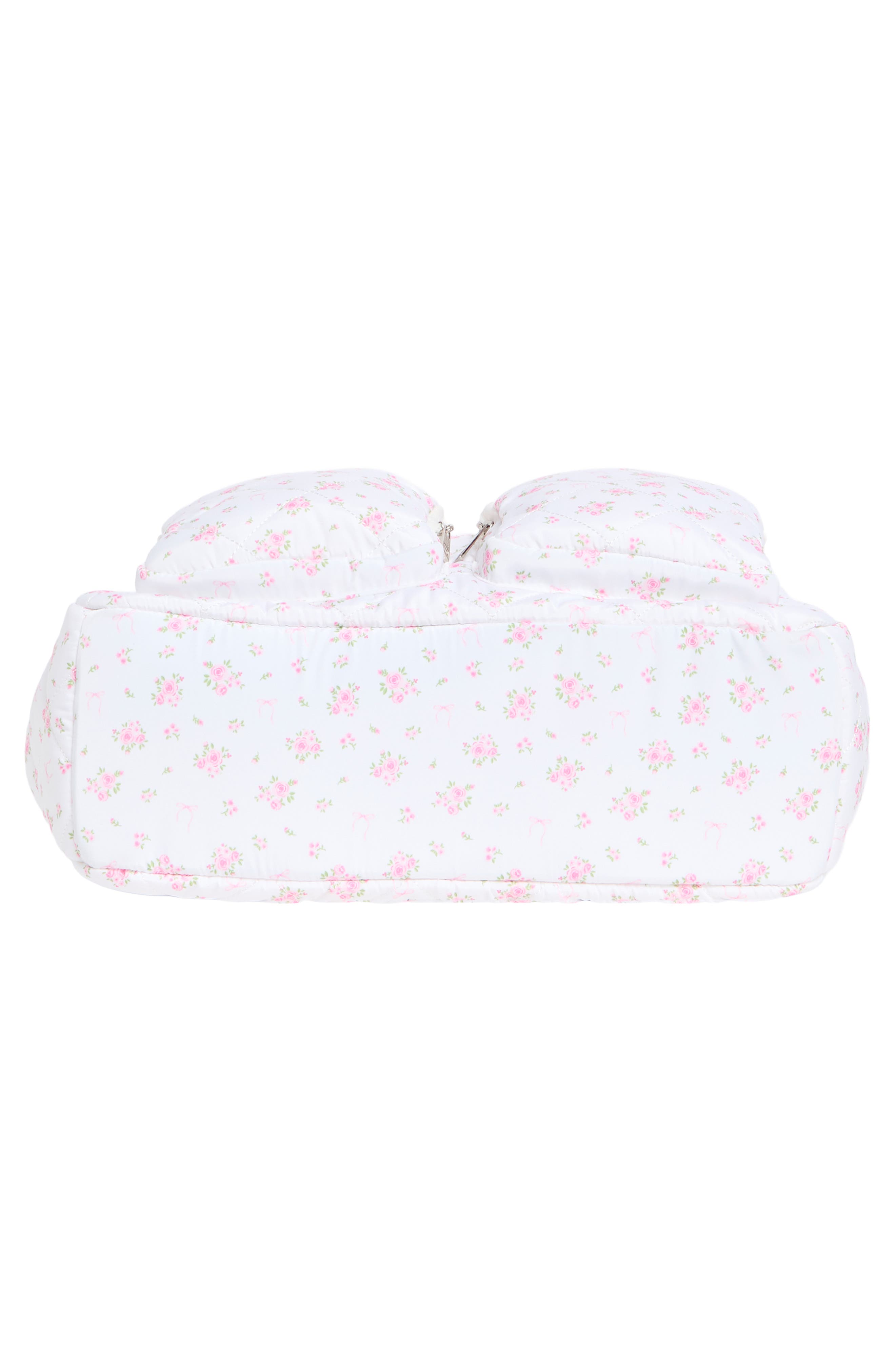 Madden Girl Quilted Duffle Bag, Alternate, color, Pink Ditsy