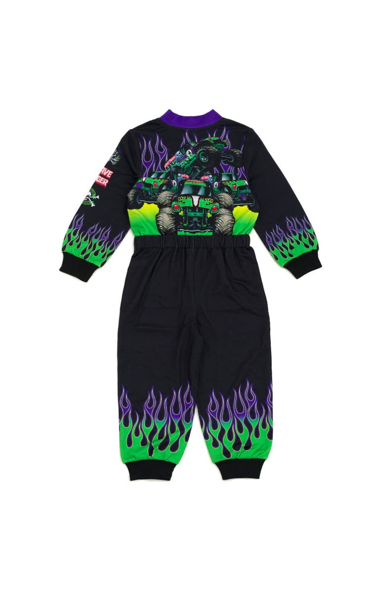 Monster Jam Zip-Up Coverall, Alternate, color, Black Grave Digger