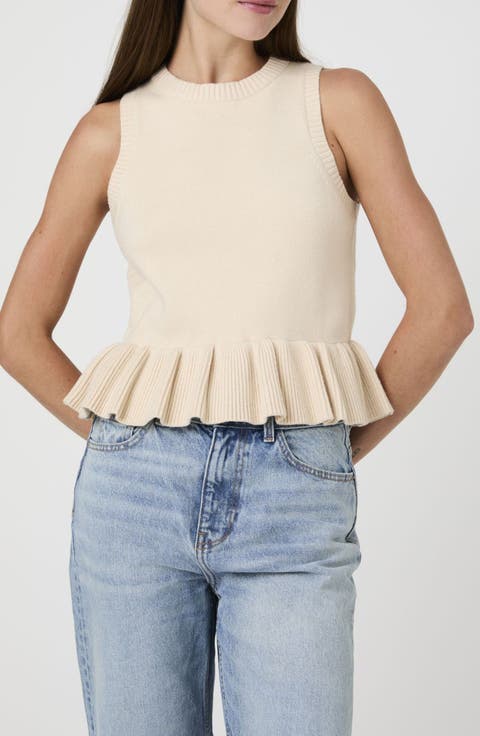 Ruffle Hem Sweater Vest