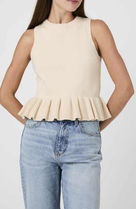 Ruffle Hem Sweater Vest