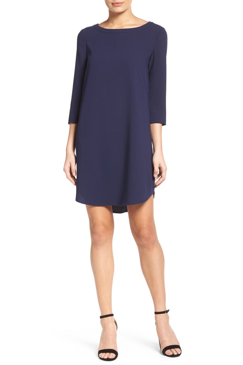 BB Dakota Jazlyn Crepe Shift Dress, Alternate, color, NAVY
