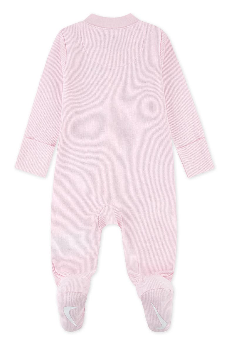 Waffle Knit Footie, Alternate, color, PINK FOAM