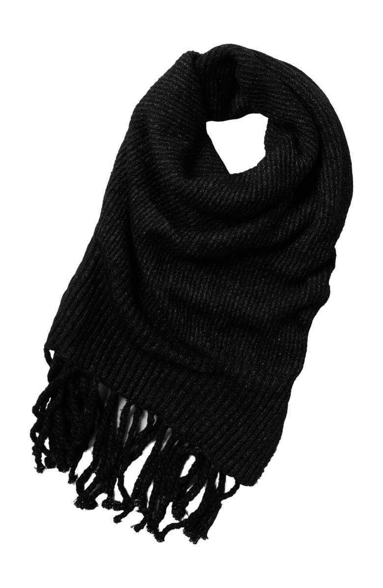 Free People Jaden Ribbed Fringe Blanket Scarf, Alternate, color,