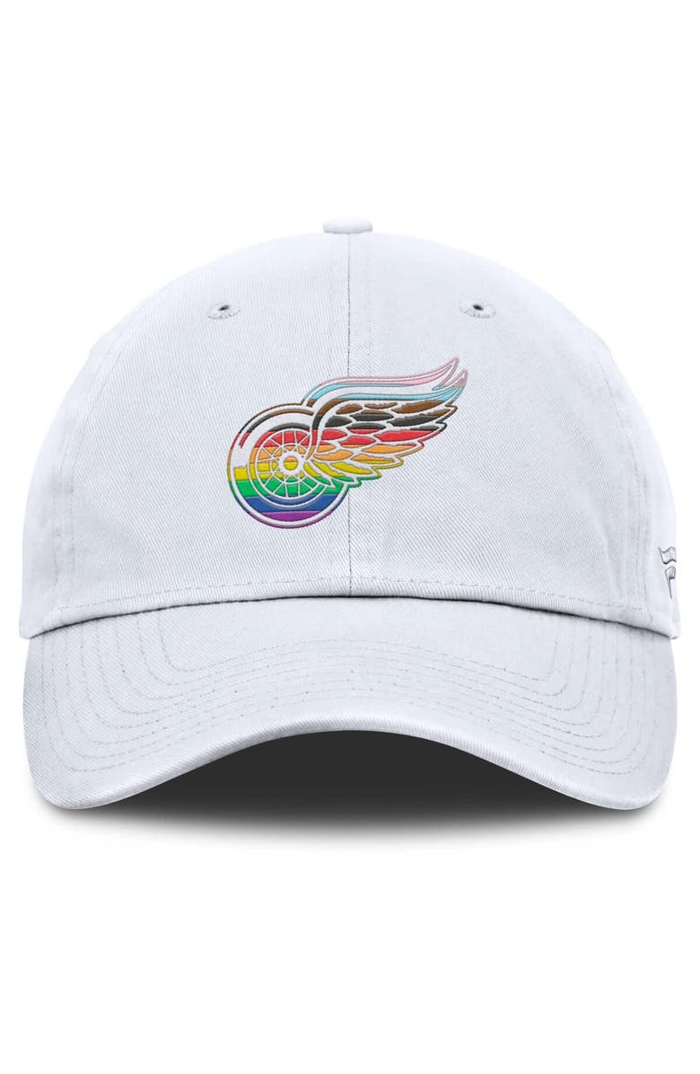 FANATICS Men's Fanatics White Detroit Red Wings PRIDE Adjustable Hat, Alternate, color, White