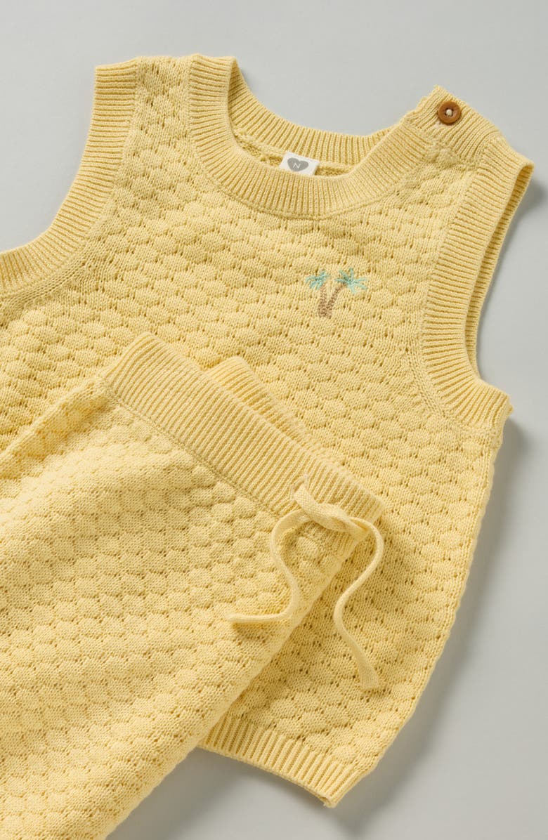 Nordstrom Sweater Tank & Shorts Set, Alternate, color, Yellow Sunlight Palm Treesdnu