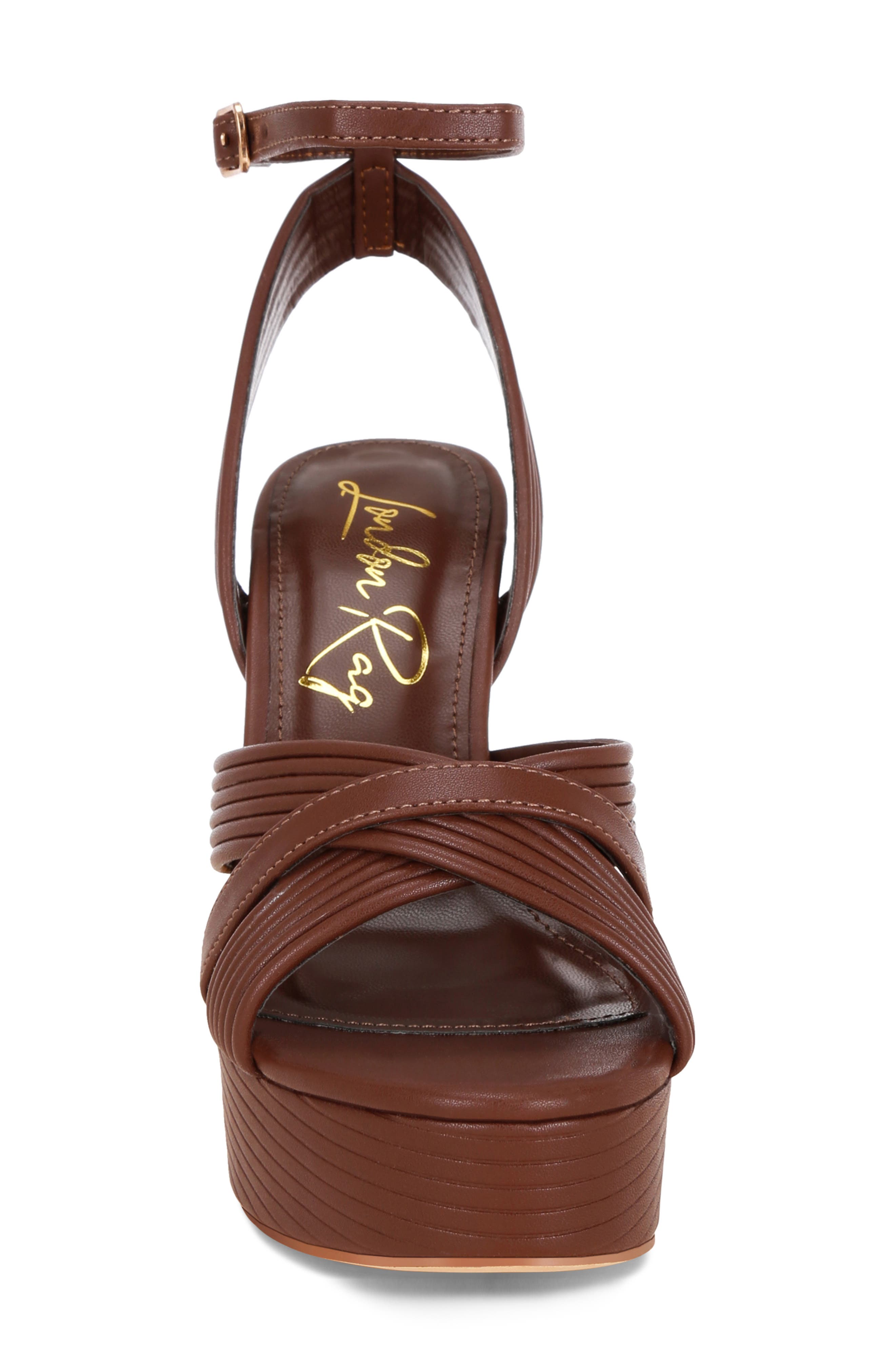 Sinda Leather Platform Sandal, Alternate, color, BROWN