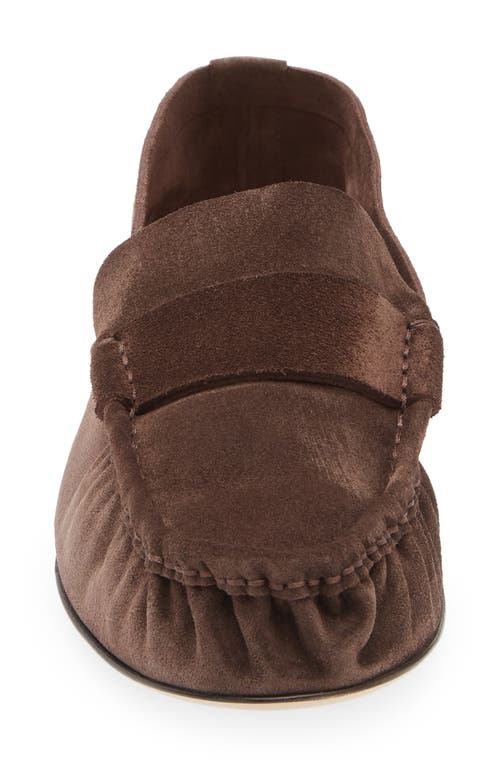 The Row Soft Moc Toe Loafer In Brown