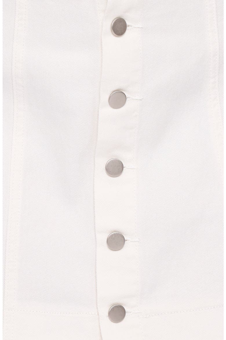 Sara Button Front Denim Miniskirt, Alternate, color, OFF WHITE
