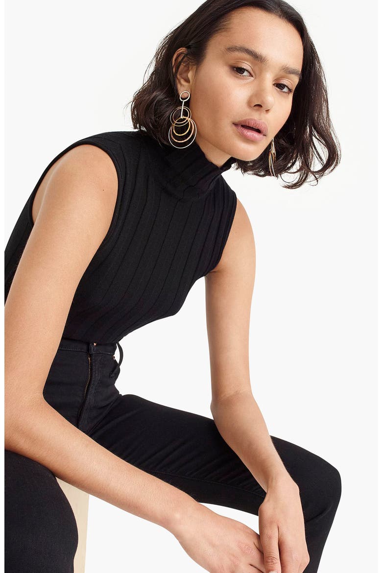 365 Stretch Sleeveless Turtleneck Sweater, Alternate, color, BLACK