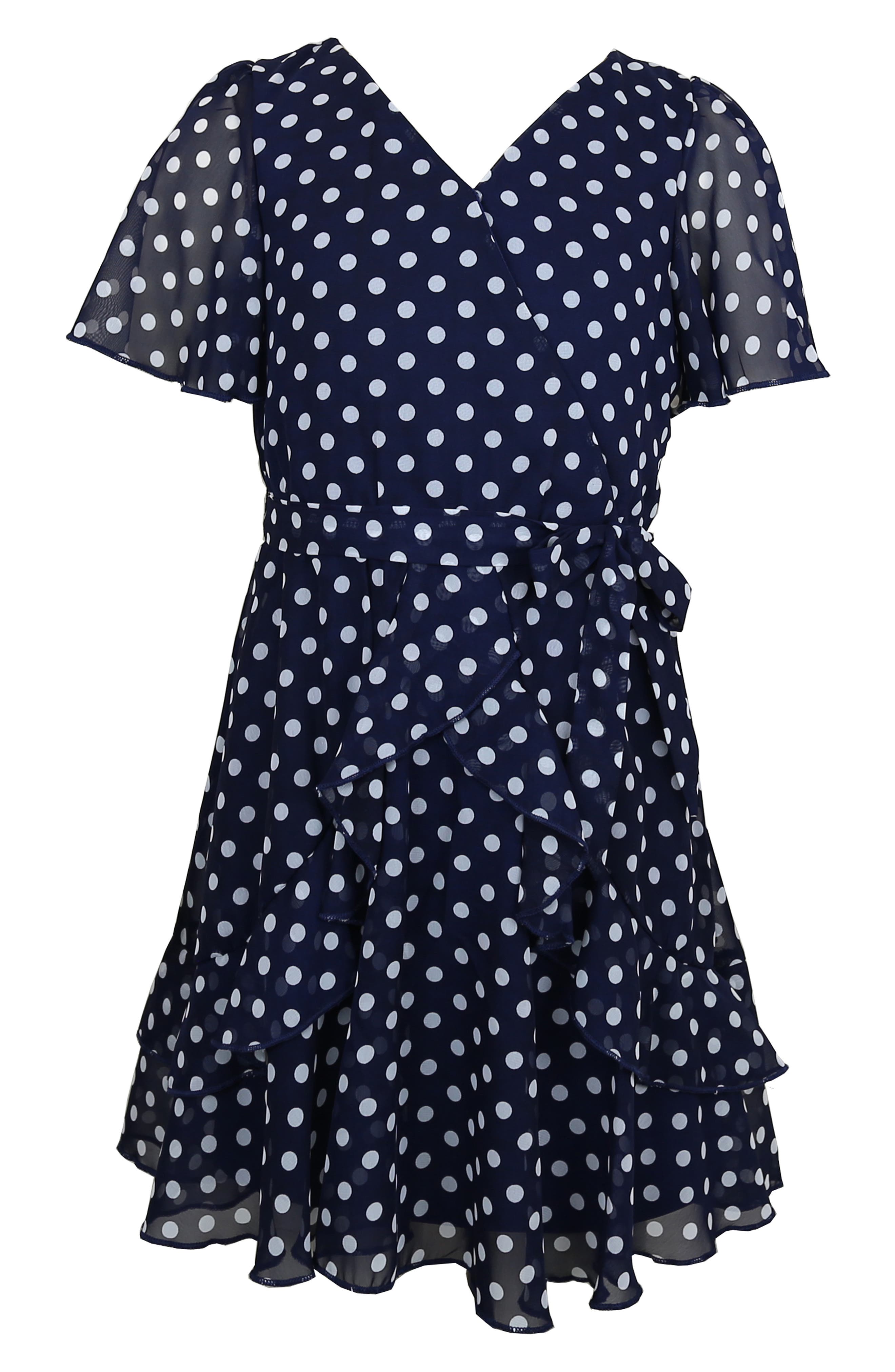 Zunie Kids' Chiffon Faux Wrap Dress