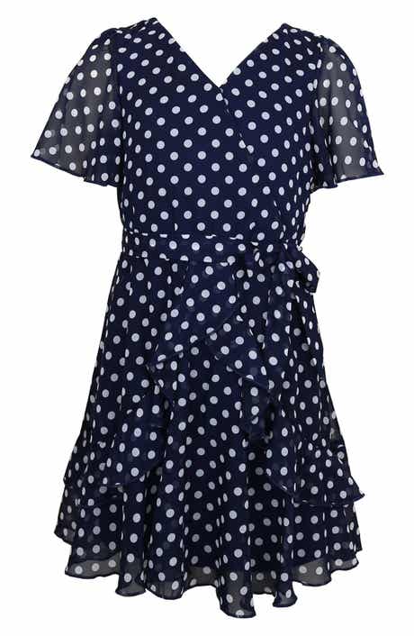 Zunie Kids' Chiffon Faux Wrap Dress