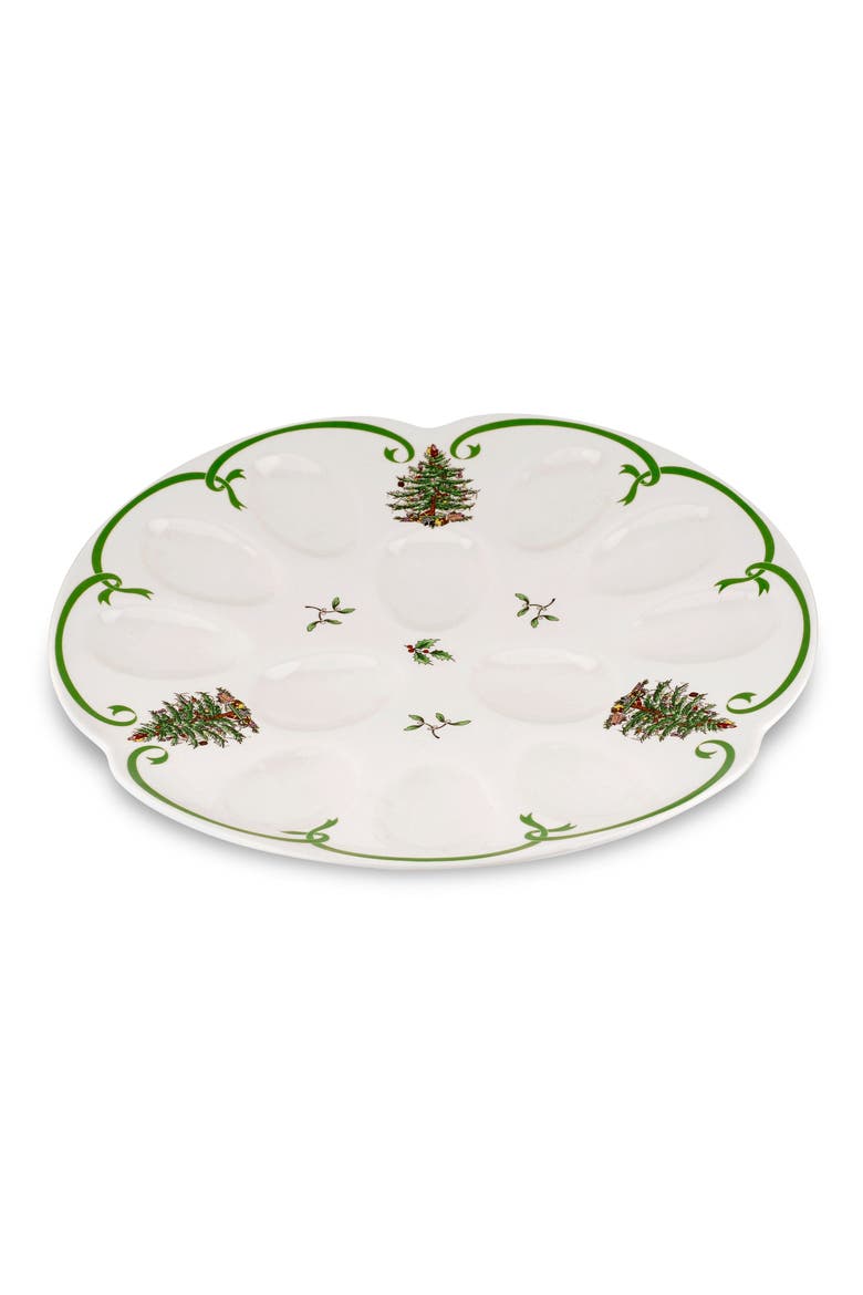 Christmas Tree Deviled Egg Platter, Main, color, GREEN