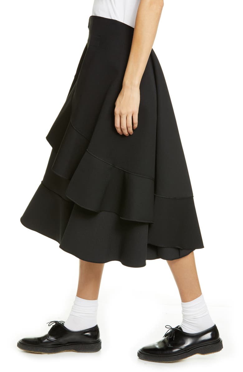 Tao Comme des Garçons Tricot Comme des Garçons Cascade Ruffle Wool Skirt, Alternate, color, 