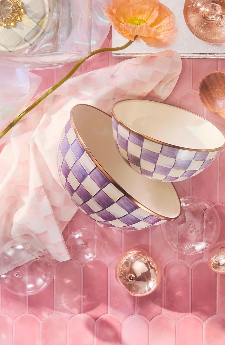 MACKENZIE CHILDS Violet Check Large Everyday Bowl, Alternate, color, Violet