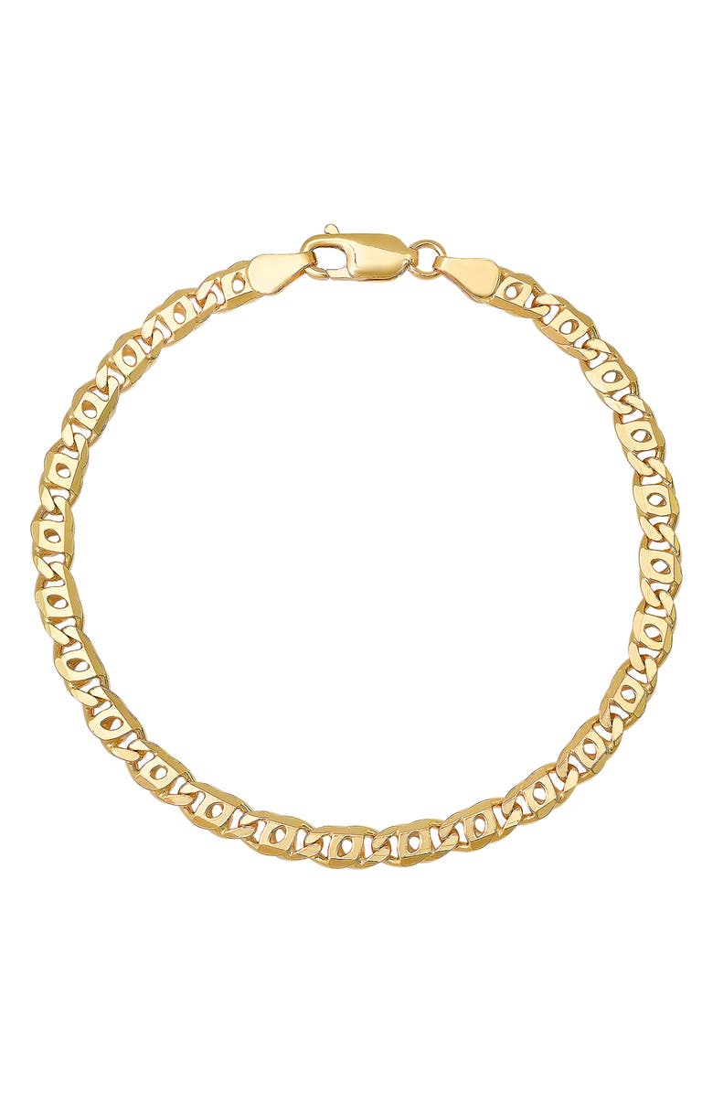 Queen Jewels Men's Tiger Eye Chain Bracelet, Main, color, Gold