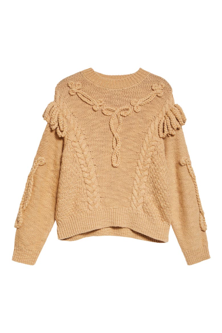 Katria Oversized Wool Blend Sweater, Alternate, color, CAMEL