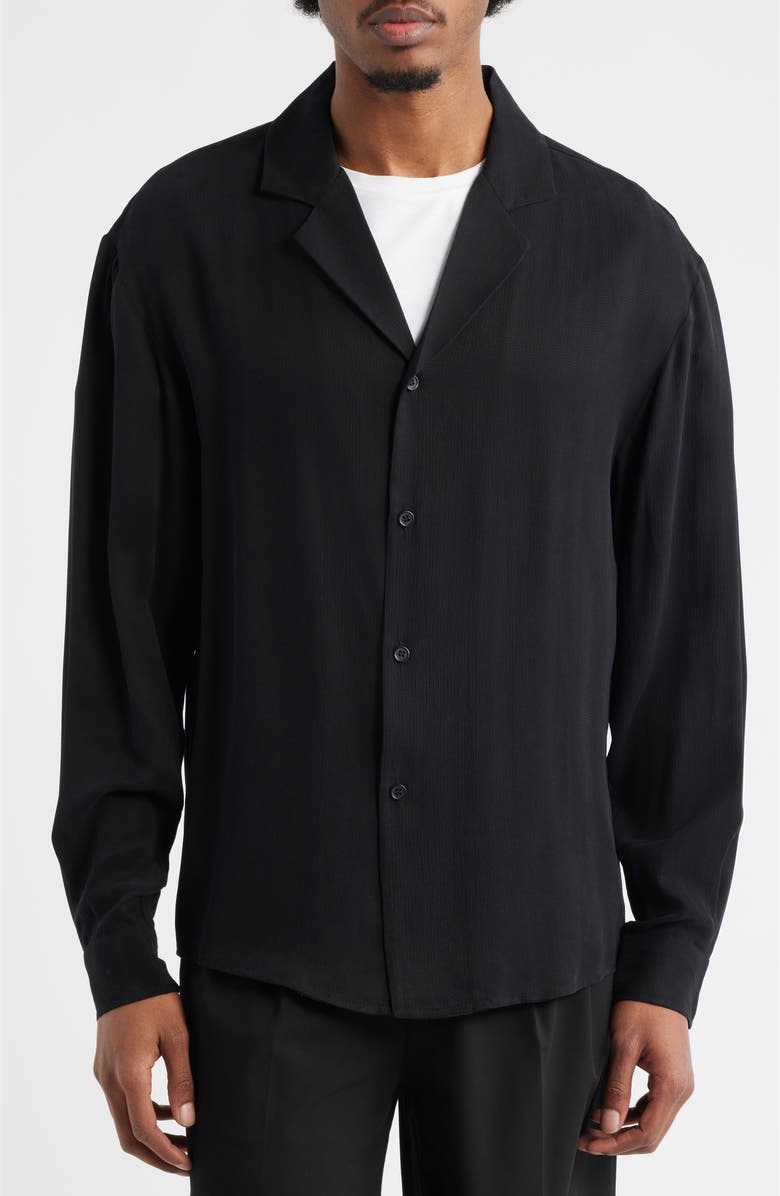 KROST Long Sleeve Cupro Camp Shirt, Alternate, color, Black