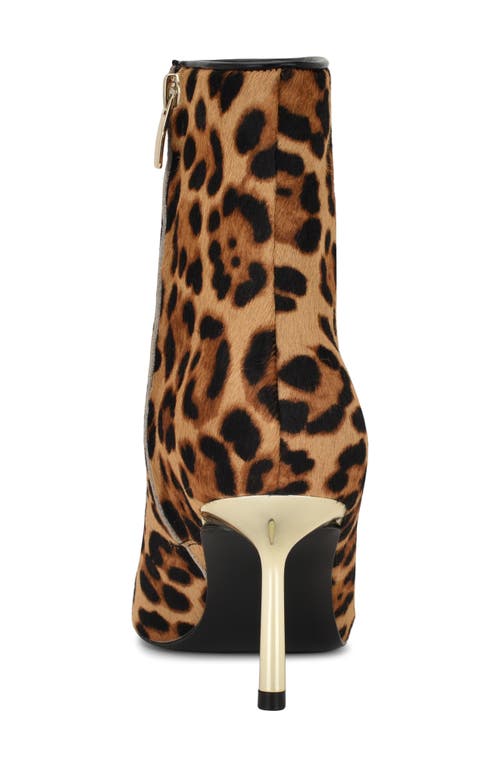 Nine West Gabria 5 Womens Calf Hair Pointed Toe Ankle Boots In Brown