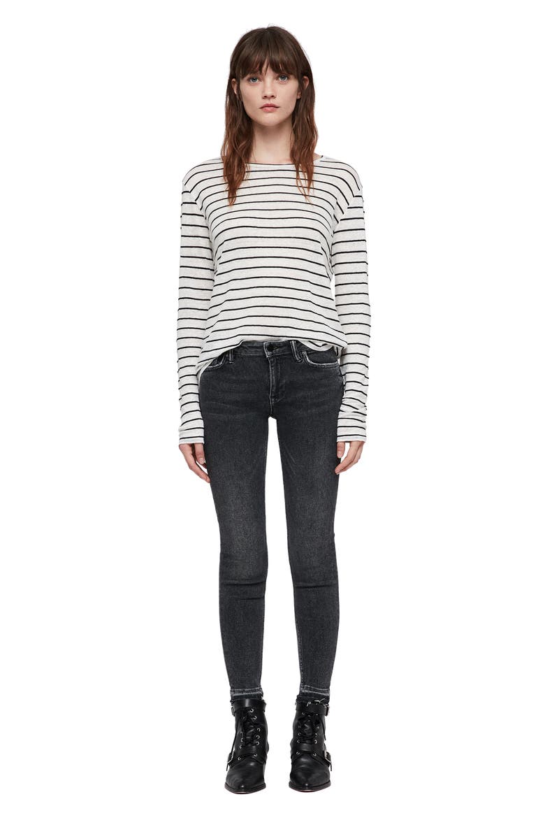 Mast Ankle Skinny Jeans, Alternate, color, WASHED BLACK
