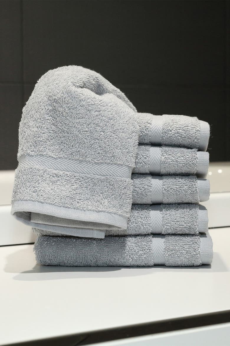 Denzi Washcloths - Set of 6 - Grey, Alternate, color, GREY