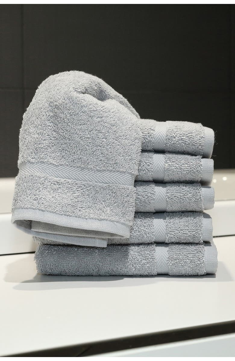 Linum Home Textiles Denzi Washcloths - Set of 6 - Grey, Alternate, color, Grey