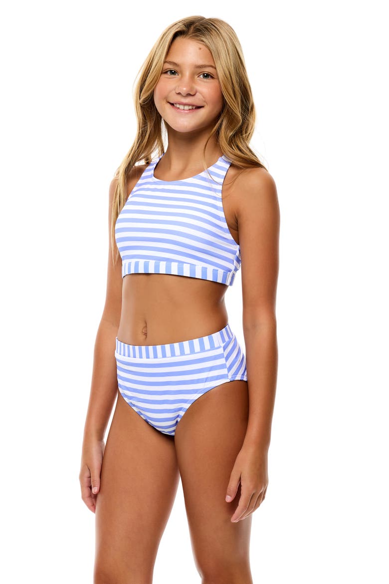 Kids' Stripe Two-Piece Swimsuit, Alternate, color, BLUE