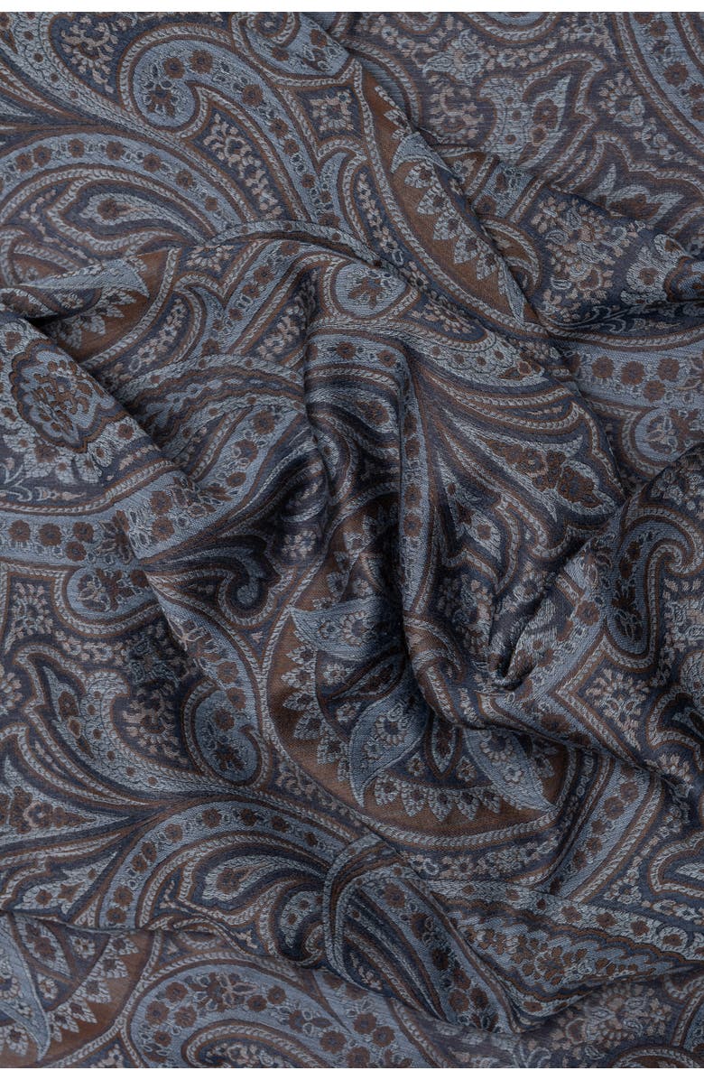 Elizabetta Leone - Wool Silk Scarf for Men, Alternate, color, Blue