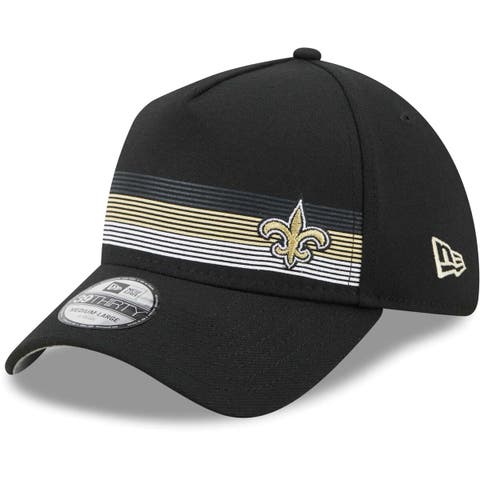 Men's New Era Black New Orleans Saints Flawless Stripe 39THIRTY Flex Hat