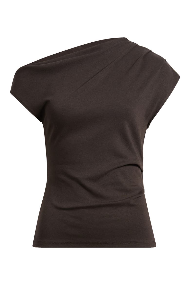 Asymmetric One-Shoulder Top, Alternate, color, CHOCOLATE
