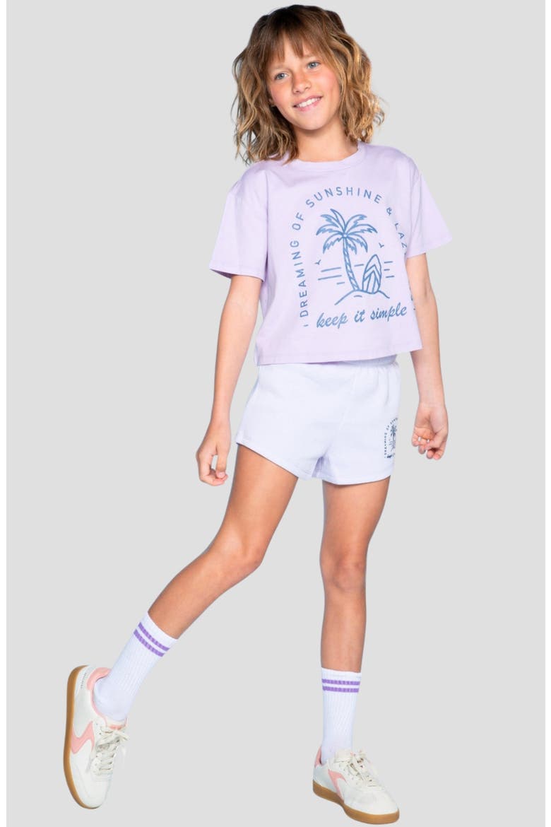 Kids' Washed Drop Shoulder T-Shirt, Alternate, color, LILAC DENIM