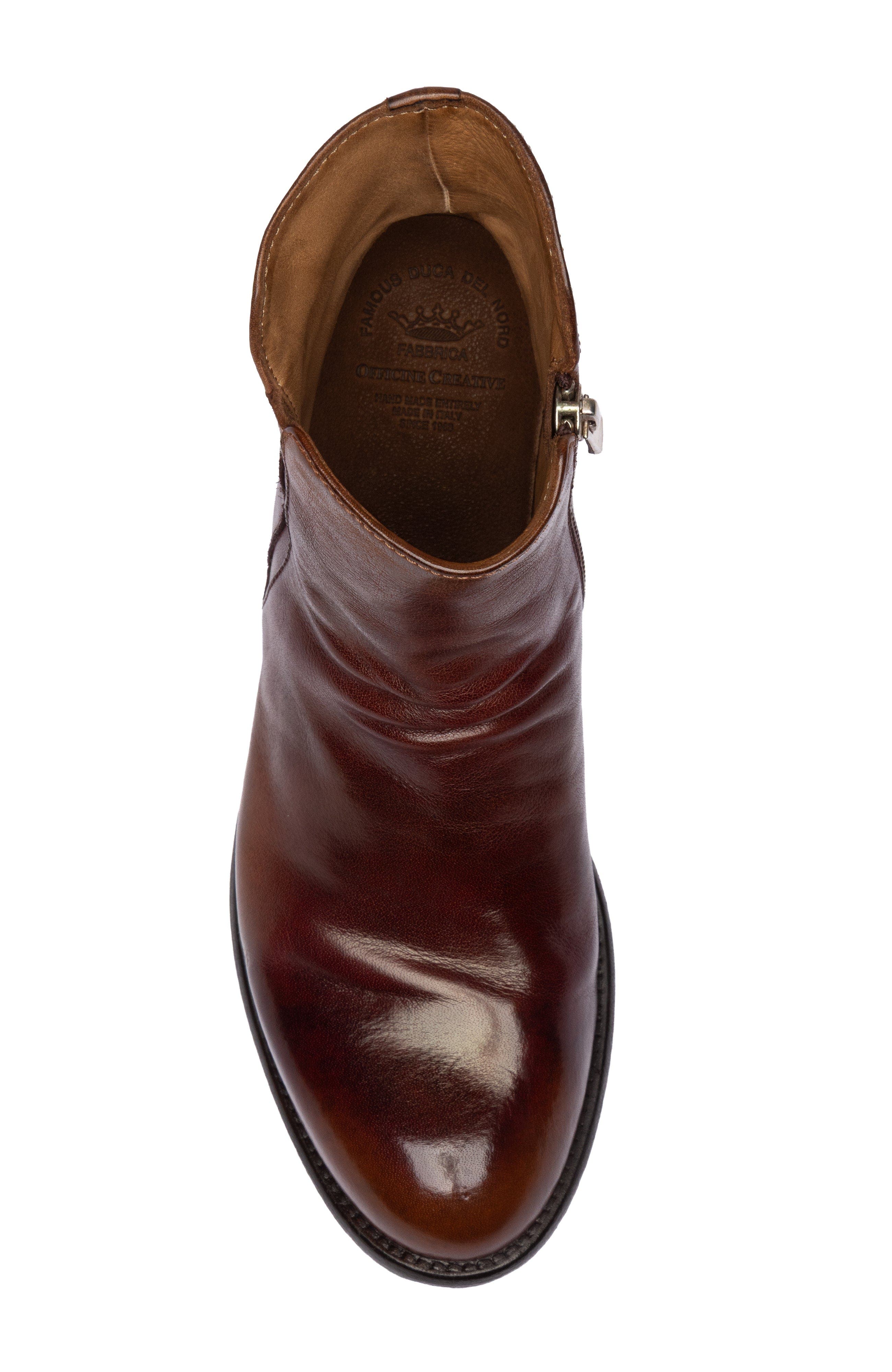 Officine Creative Lis 001 Leather Zipped Boot, Alternate, color, Brown