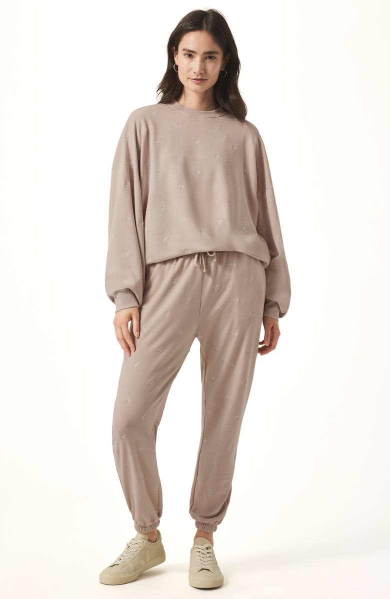 Splendid Elise Floral Embroidered Joggers, Alternate, color, Fawn Floral