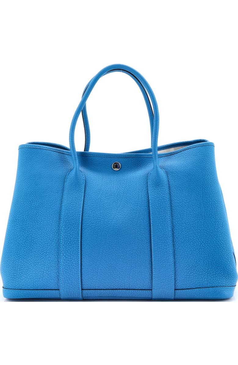 Pre-Owned Hermes Garden Party Tote Leather 36, Alternate, color, Bleu Zanzibar