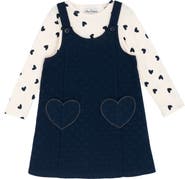 Rare Editions Kids' Two-Piece Heart Pocket Jumper Dress Set