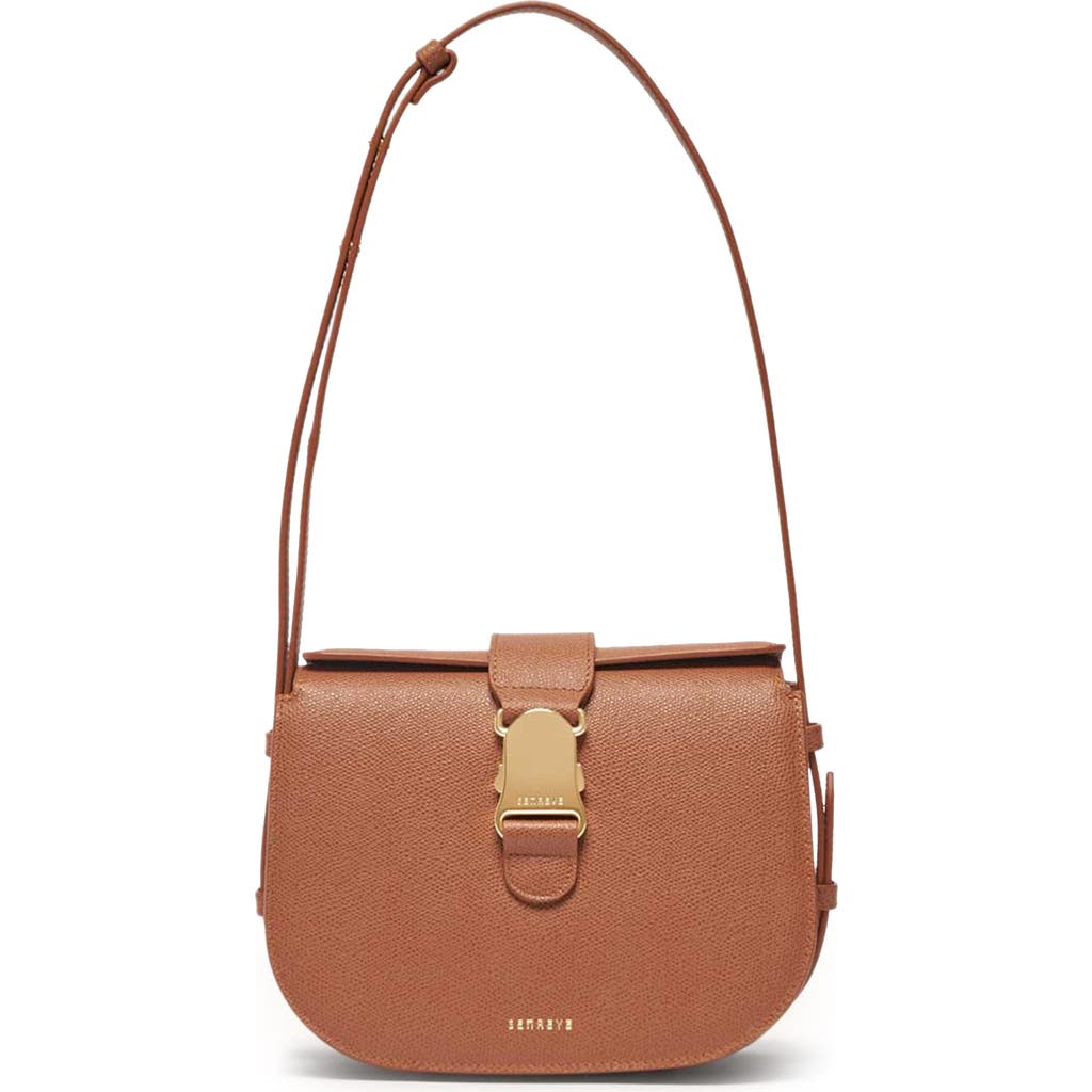 Senreve Cadence Crossbody Pebbled Leather Handbag In Brown