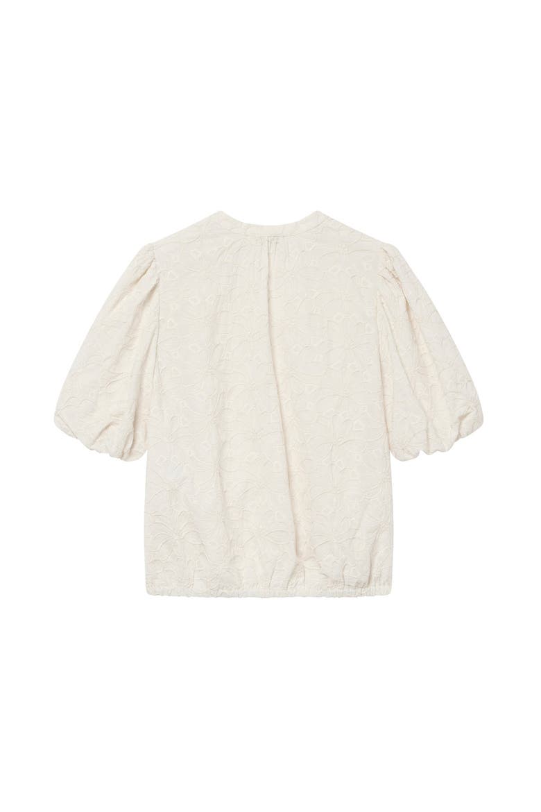 Cotton Textured Floral Top, Alternate, color, Ivory