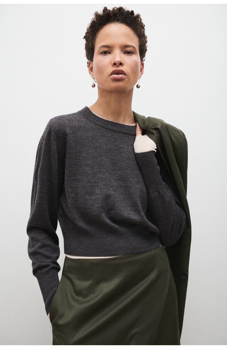 SILK LAUNDRY CROPPED CREWNECK GRANITE MELANGE, Alternate, color, Granite Melange