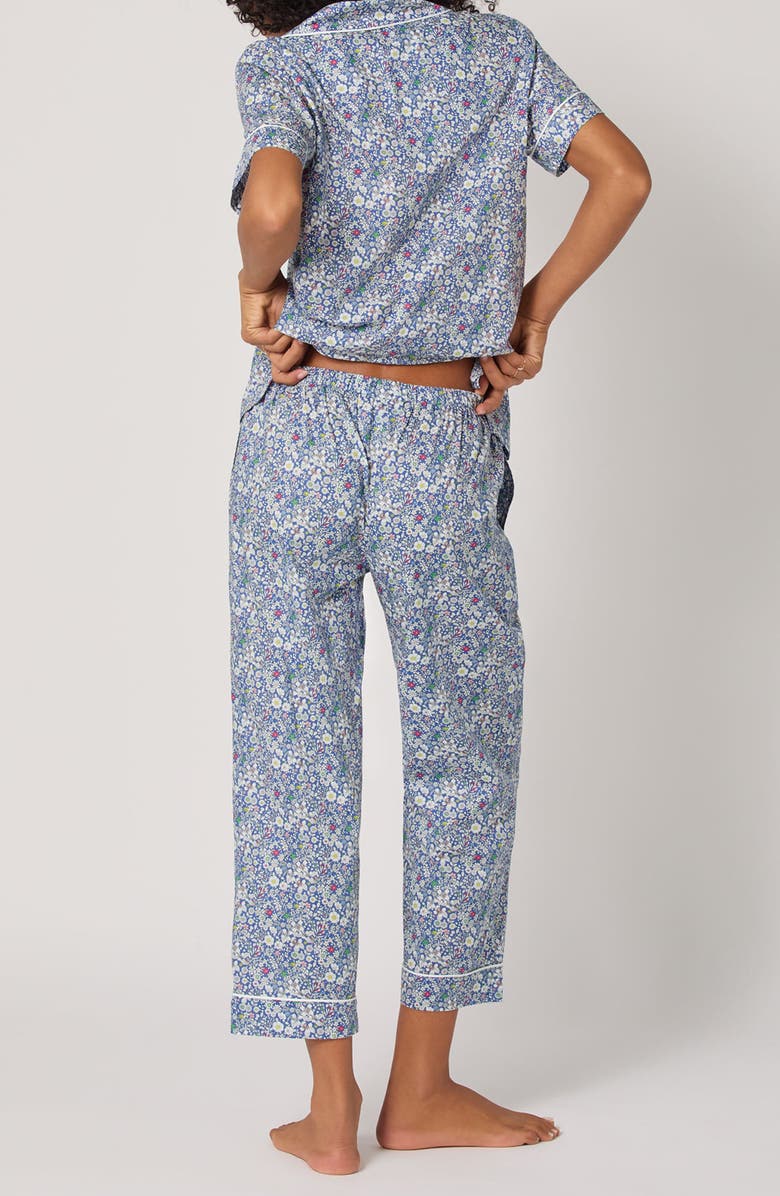 BedHead Pajamas Floral Print Cotton Jersey Crop Pajamas, Alternate, color, Junes Meadow